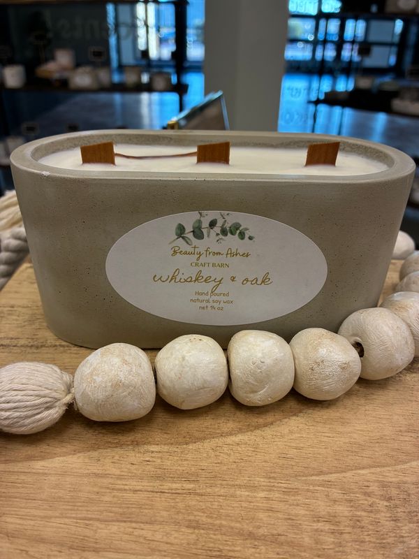 14 Oz Oval, Whiskey & Oak , Gray