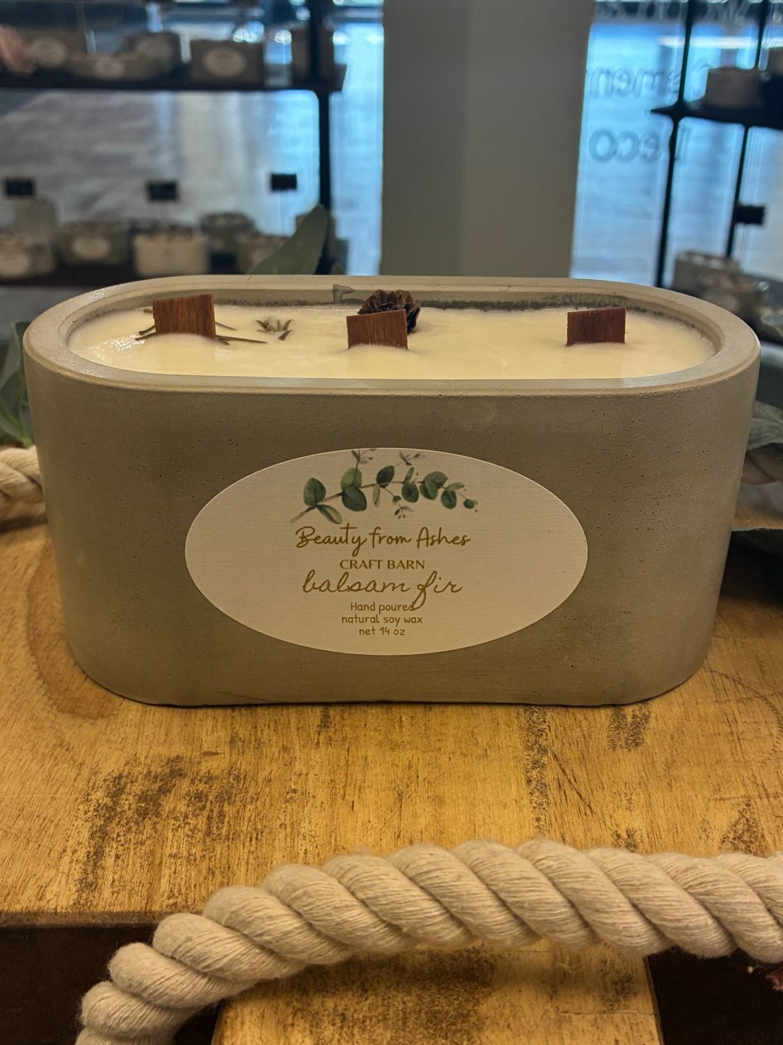 14 oz Oval, Balsam Fir, Gray