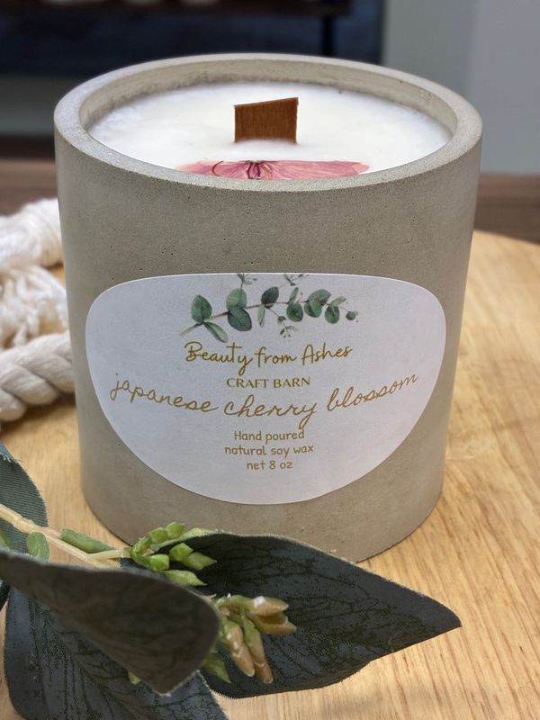 08 oz Round, Japanese Cherry Blossom, Gray