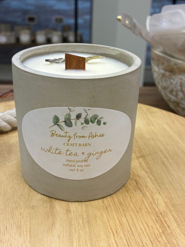 08 oz Round, White Tea & Ginger, Gray