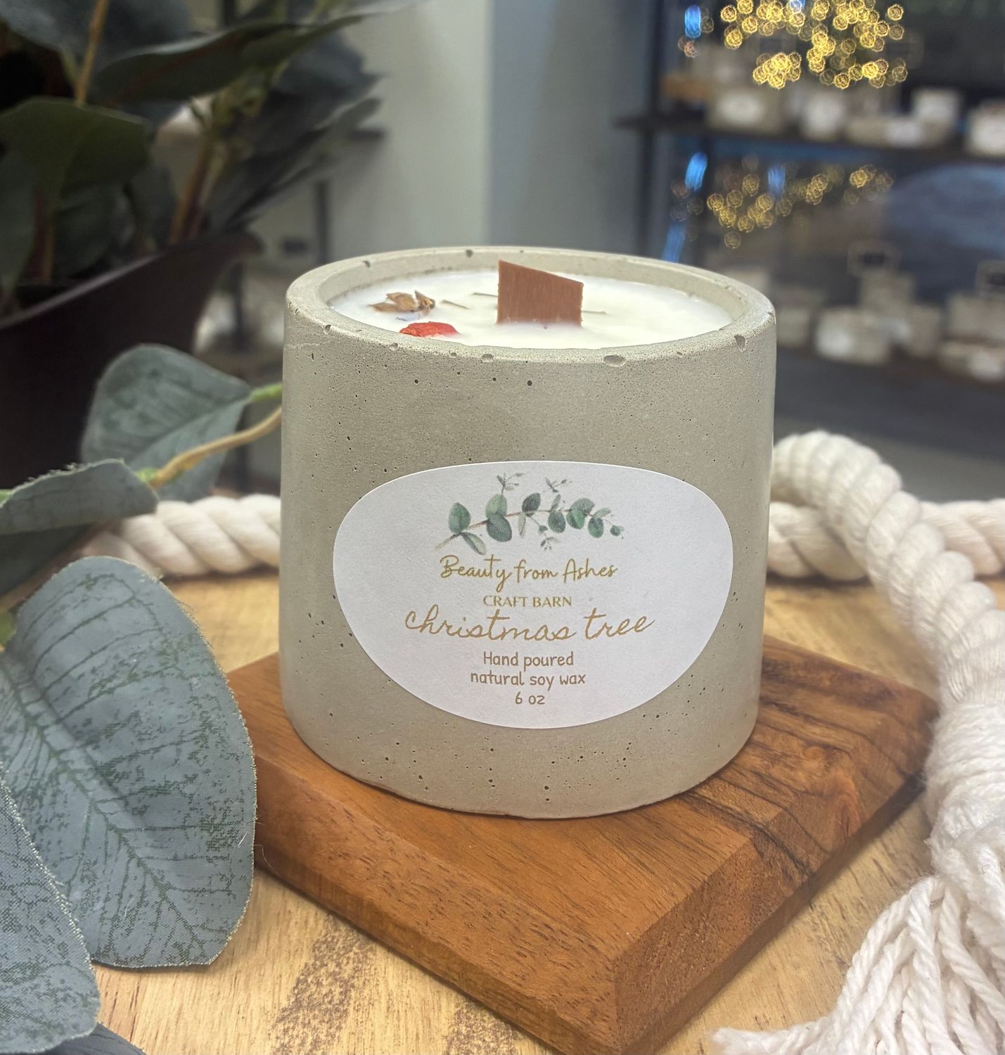 06 oz Round, Christmas Tree , Gray