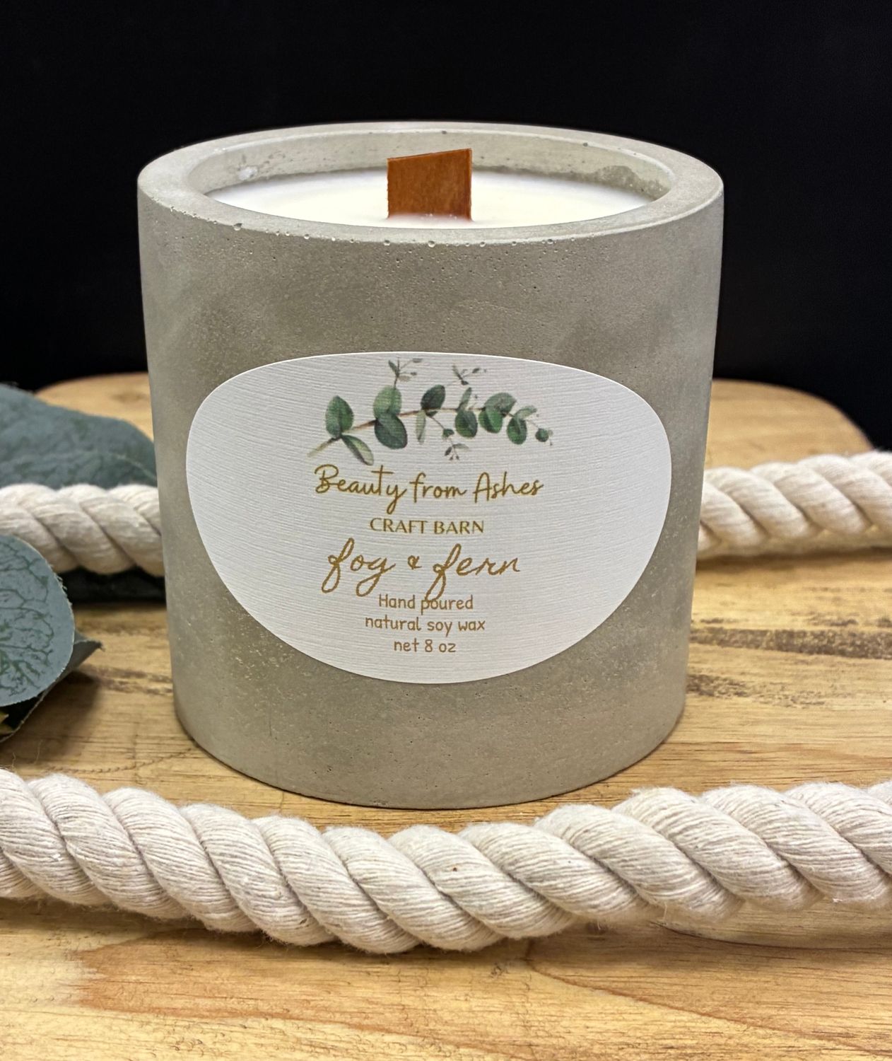 08 oz Round, Fog And Fern, Gray