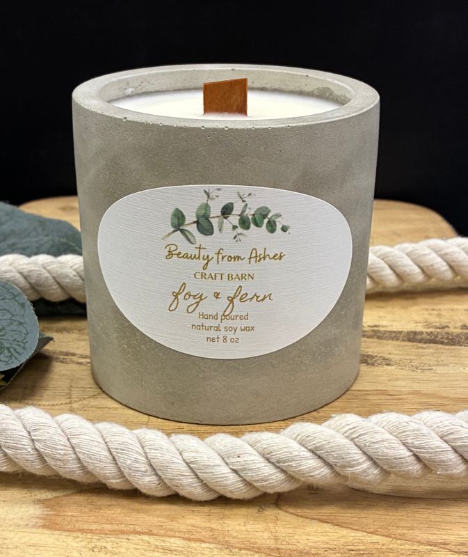 08 oz Round, Fog And Fern, Gray