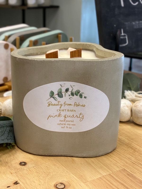 14 oz. Wasabi Pink Quartz, Gray Concrete