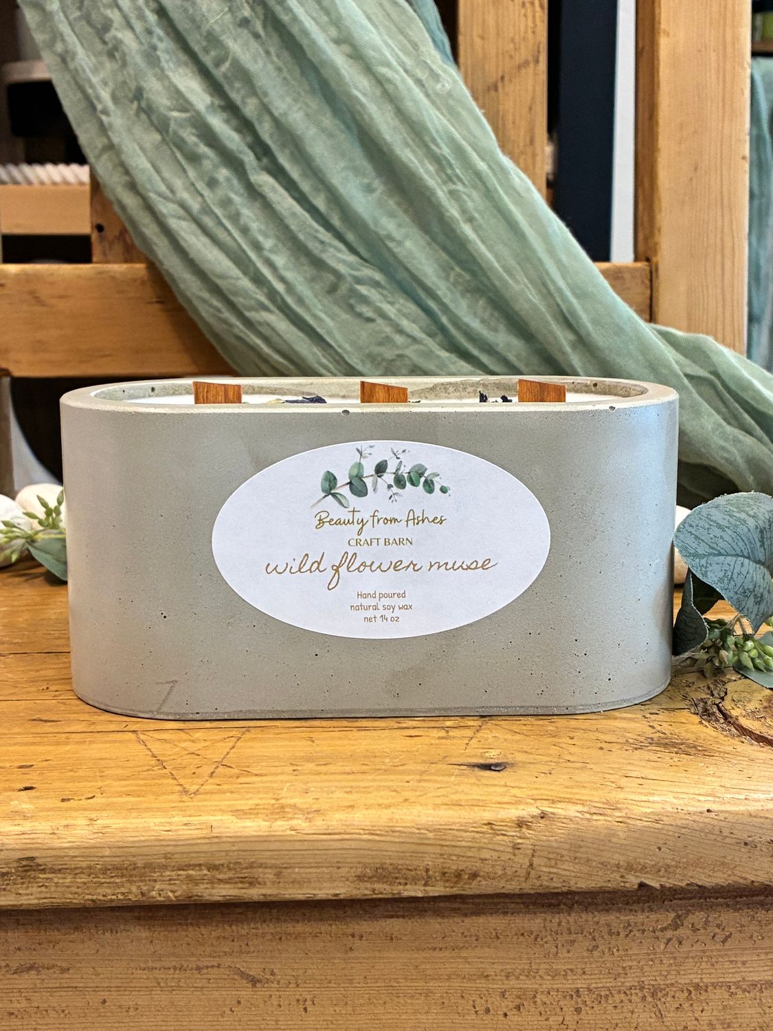 14 oz Oval, Wildflower Muse, Gray