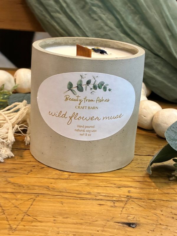 08 oz Round, Wildflower Muse, Gray