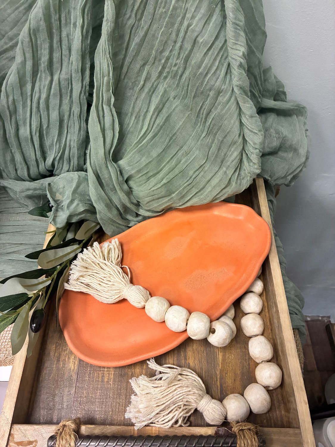 Wavy Edge Tray, Terracota