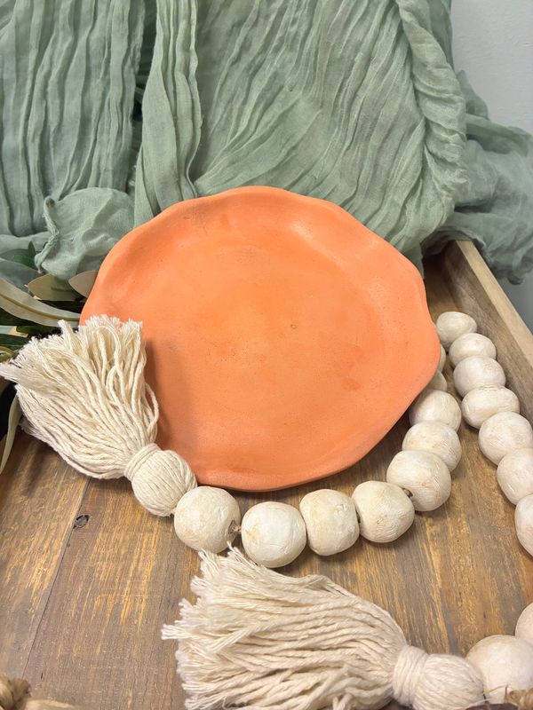 Irregular Oval Cloud Tray, Terracota