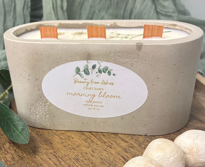 14 Oz Oval, Morning Bloom, Gray