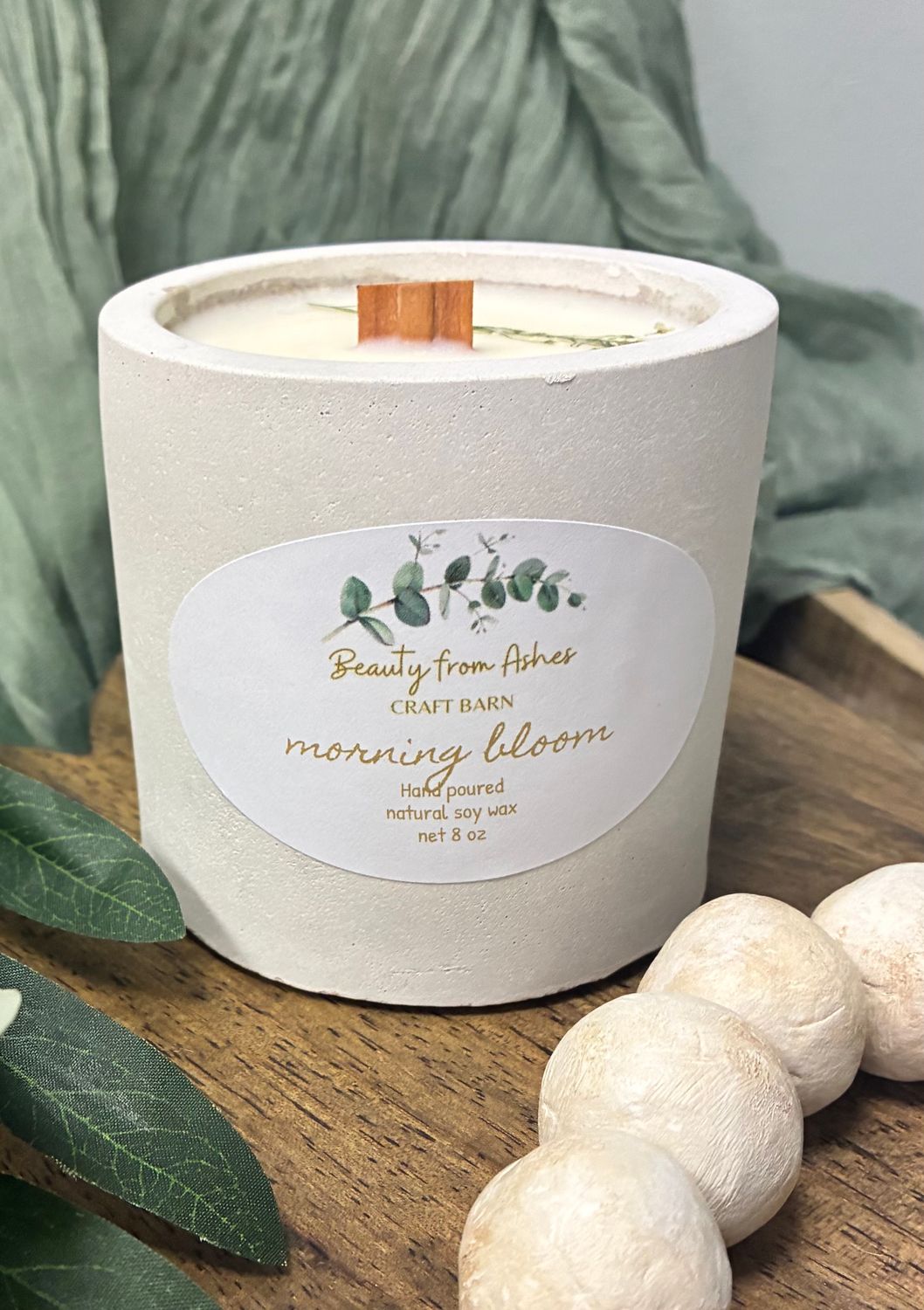 08 Oz Round, Morning Bloom, White