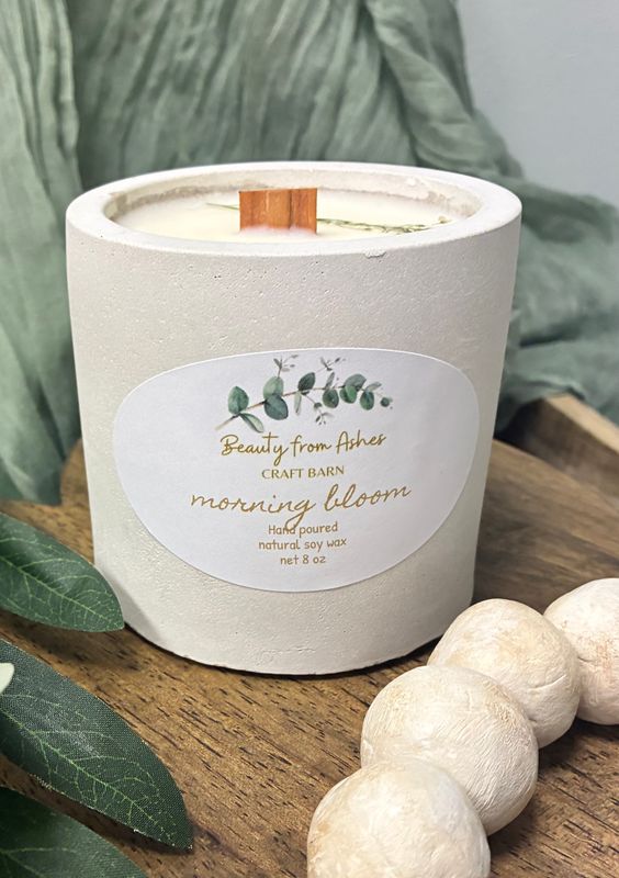 08 Oz Round, Morning Bloom, White