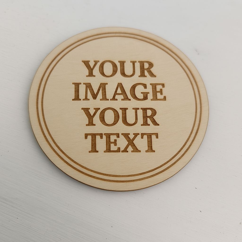 Personalised Custom Engraved Basswood Coaster