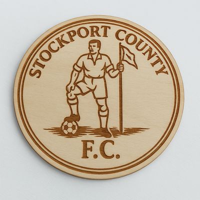 Stockport County Engraved Basswood Coaster