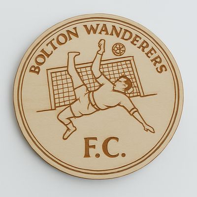 Engraved Basswood Coaster Bolton Wanderers Design