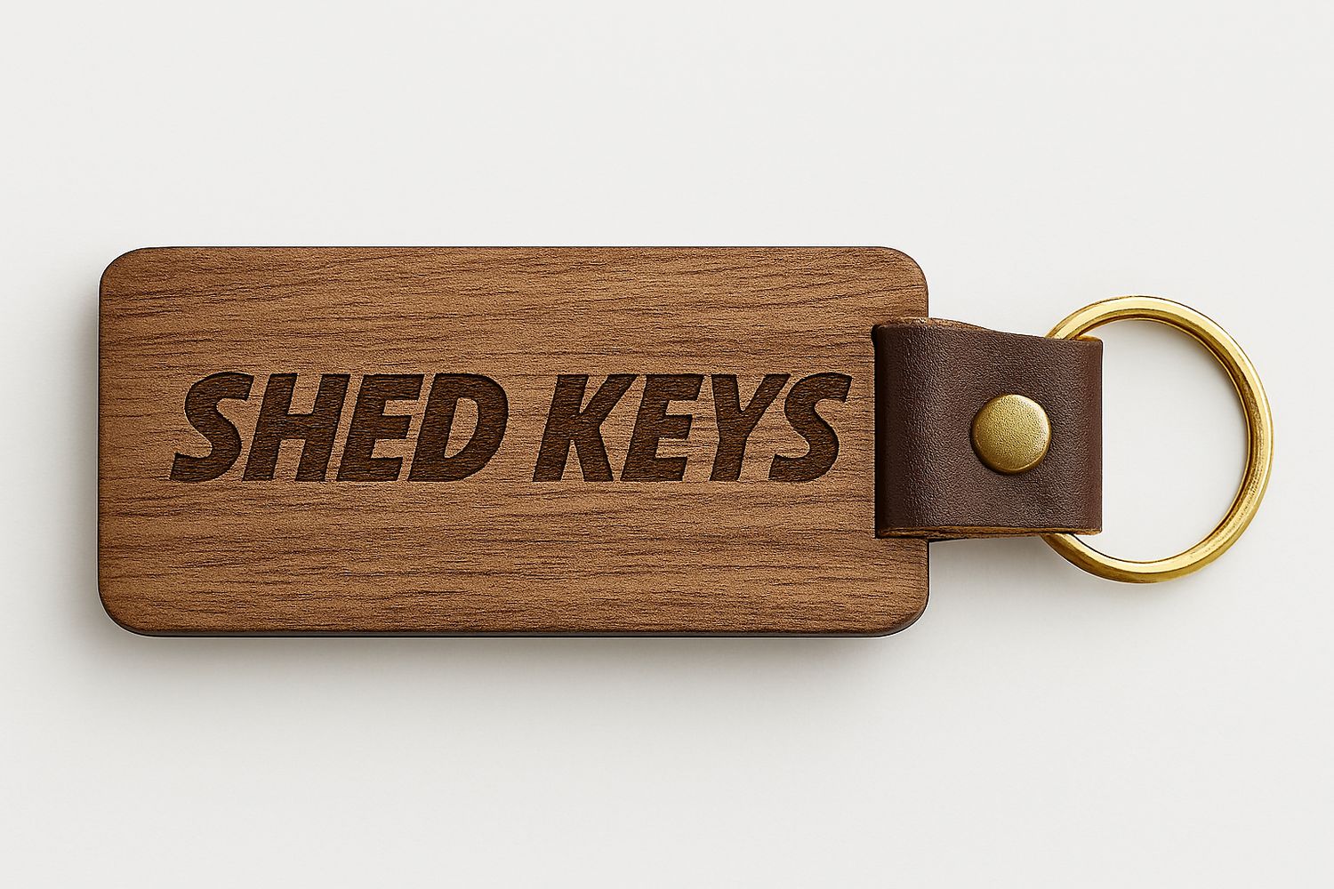 🪵 Leather Key Ring in Walnut Fully Customised
