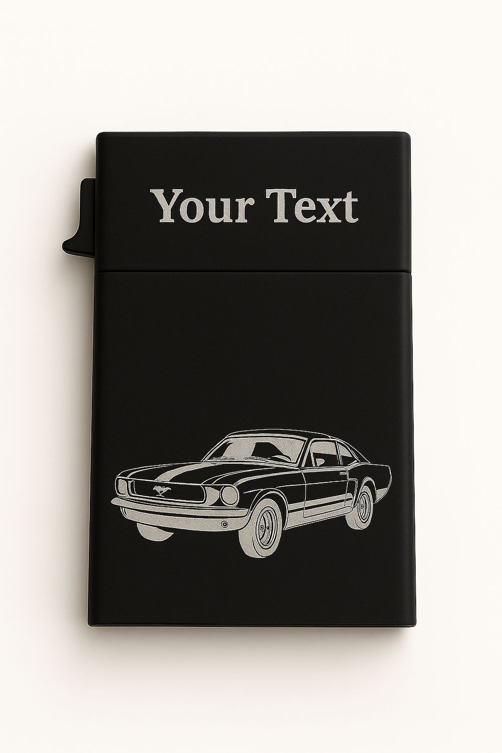 🖤 Black Metal RFID Wallet – Ford Mustang Edition