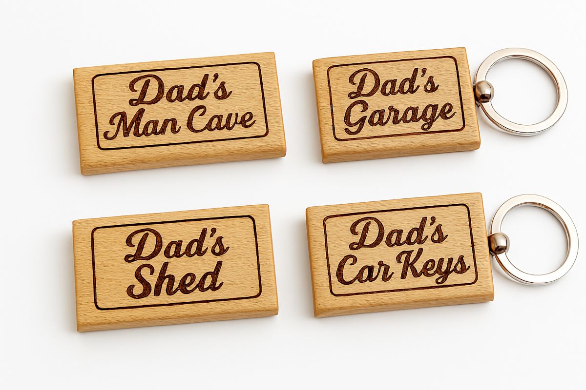 Wooden Keyring Fully Customised add your own Text!