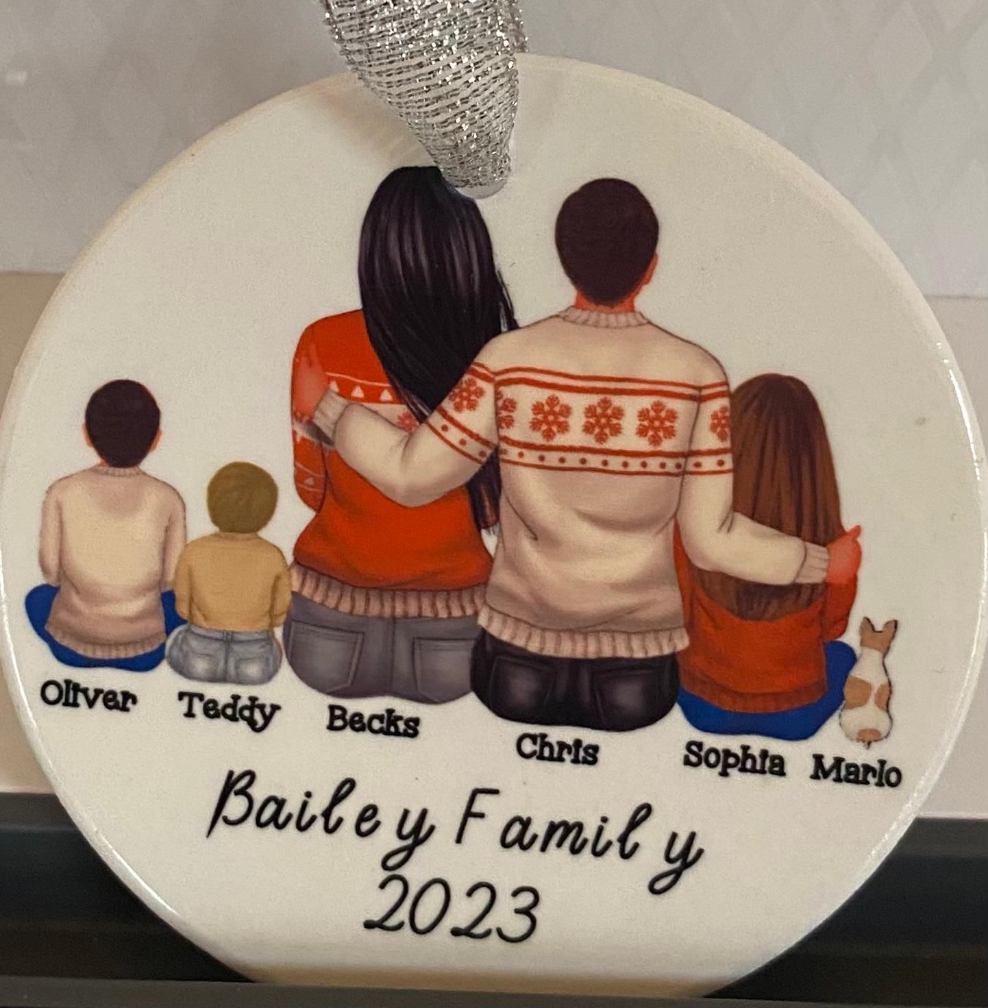 🎄 Personalised Family Christmas Bauble – Together in 2025