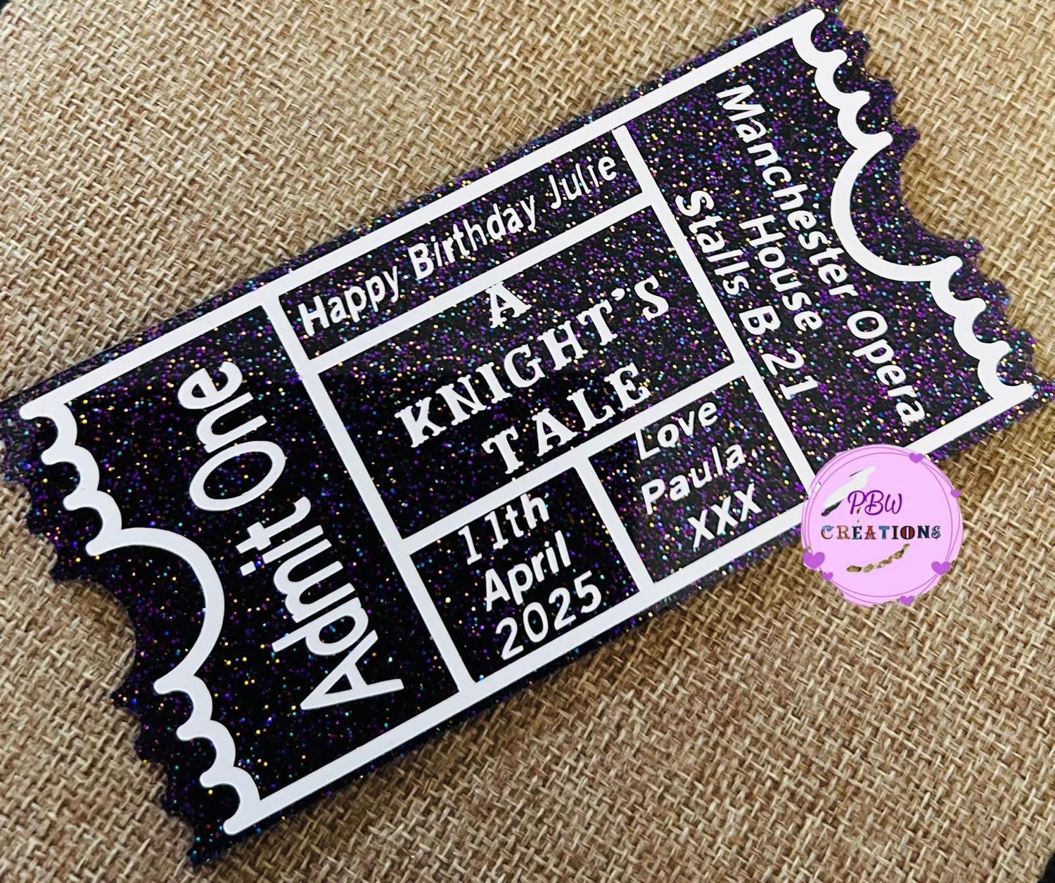 🎟️ Acrylic Ticket - Personalised Keepsake