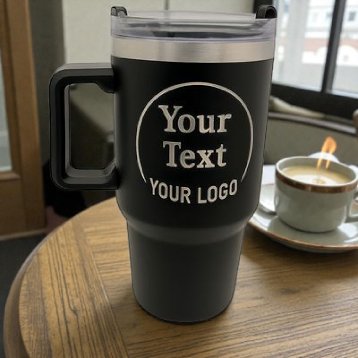 Personalised engraved 1.2 litre stainless steel flask with custom text or logo