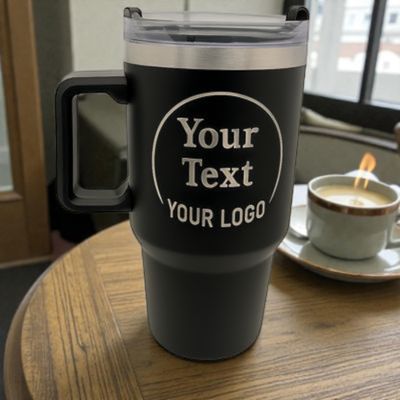 Personalised engraved 1.2 litre stainless steel flask with custom text or logo