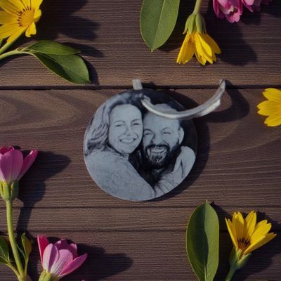 Personalised photo engraved keyring shown with custom image and gift-ready design for special occasions