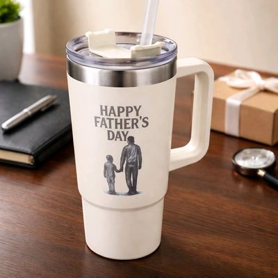 Personalised Father's Day engraved Tumbler- 1.2 Litre Custom Designed. Stainless steel tumbler engraved with a Father’s Day design, featuring custom text and decorative engraving