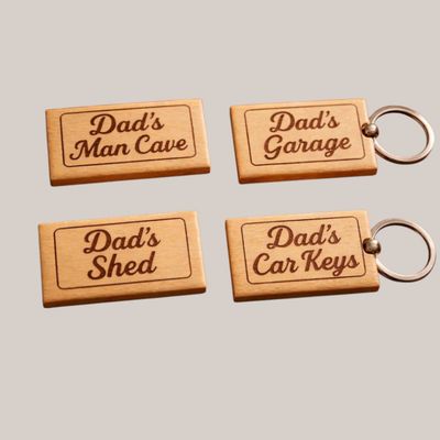 🪵 Personalised Engraved Wooden Keyring — Any Name or Message Personalised wooden keyring engraved with custom text on a smooth double‑sided wood design, ideal for birthday occasions