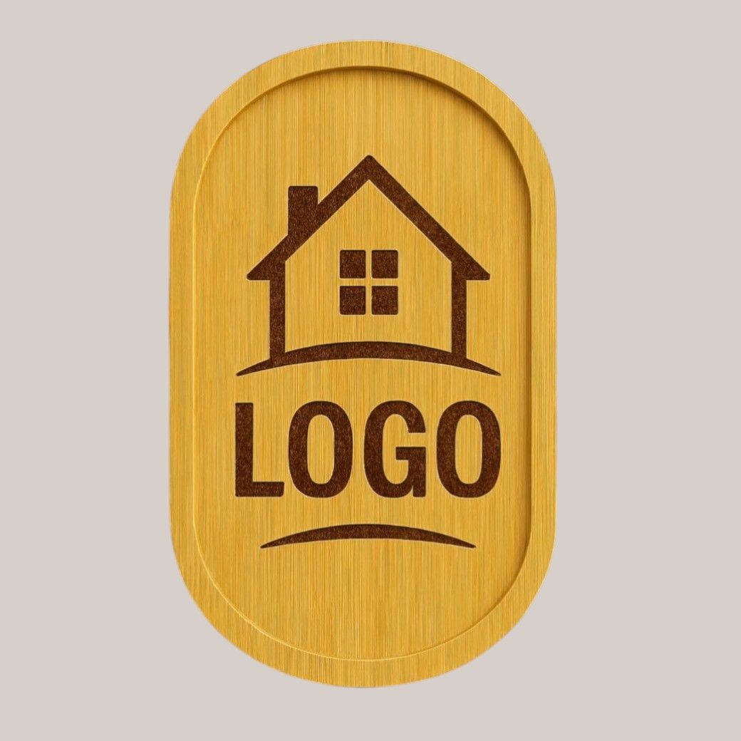 Personalised laser engraved bamboo tray customised with your logo and text — unique gift handmade in the UK by Pbwcreations