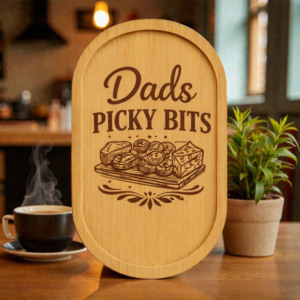 "Personalised Bamboo Tray – Custom Engraved with Your Logo and Text"