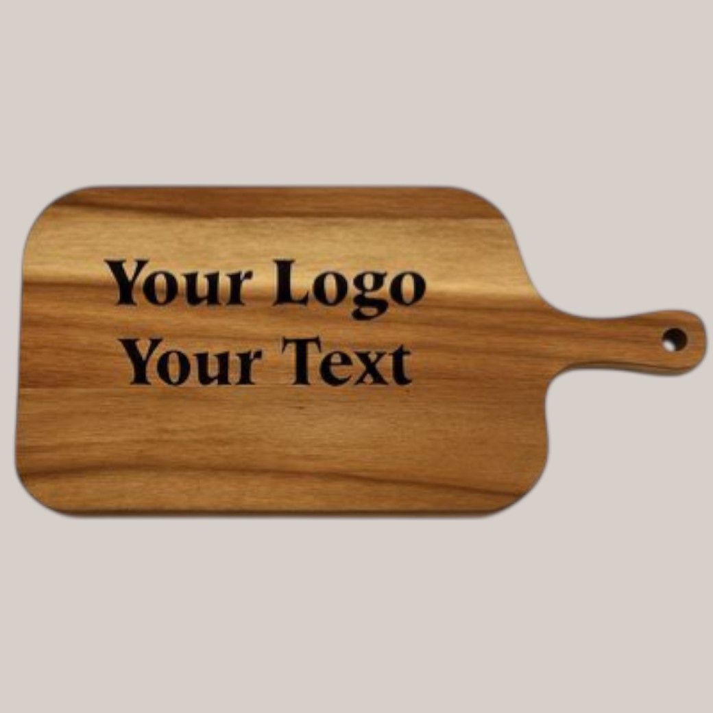 Engraved wood cutting board featuring personalised message and smooth handcrafted finish