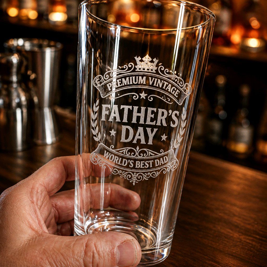Personalised Pint Glass – Engraved with Your Name, Logo or Text