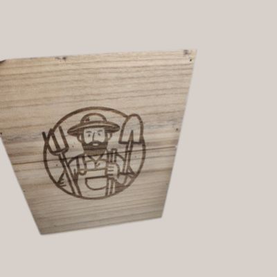 🌿 Personalised Engraved Plant Pot — Any Text or Logo Engraved plant pot featuring the Gardener’s Touch design with pitchfork, shovel, and custom text area