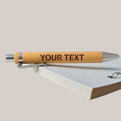 Personalised engraved bamboo pen with custom name or message