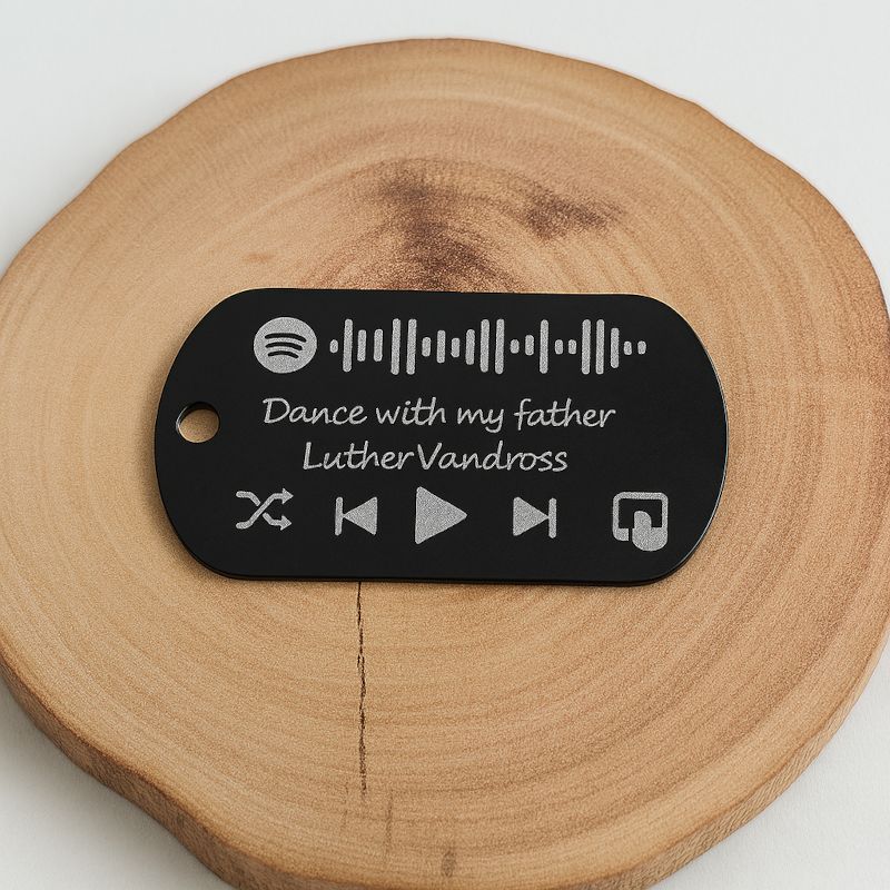 🎵 Personalised Spotify Code Tag — Laser Engraved Metal Keyring