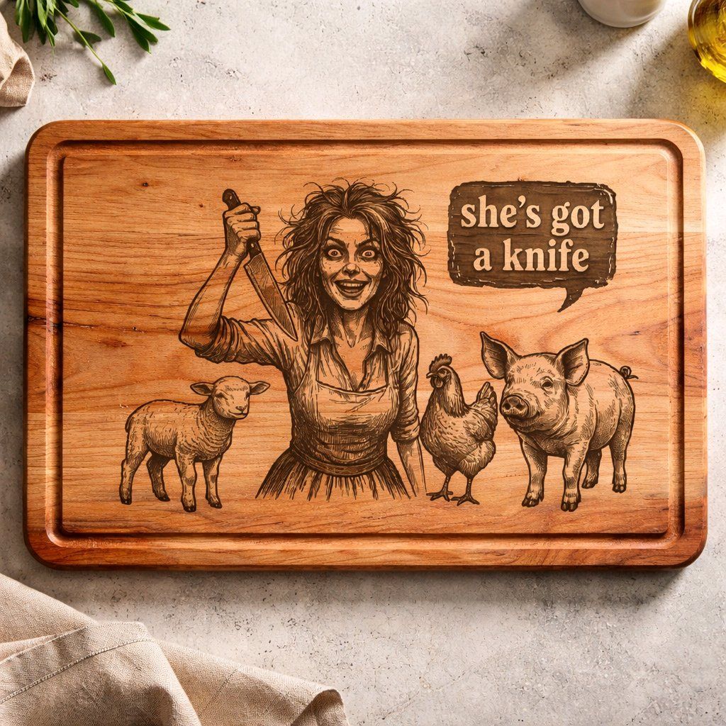 Personalised Engraved Chopping Board – Family Tree, BBQ Dad or Custom Logo Design