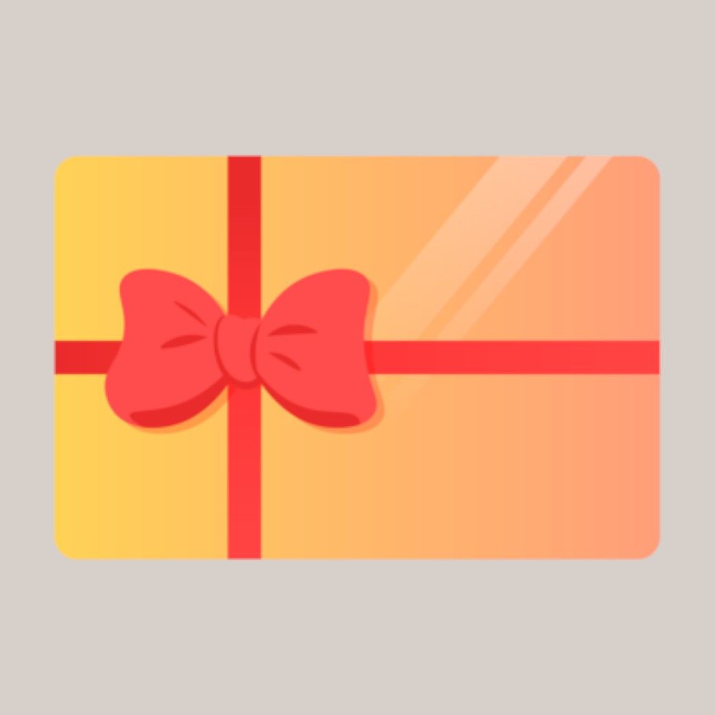 Pbwcreations digital gift card displayed with text showing instant email delivery and easy redemption instructions 