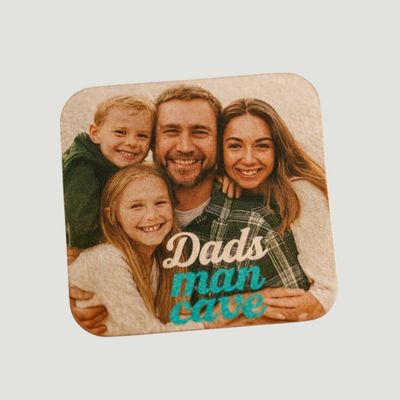 Personalised photo coaster with custom family image and text unique keepsake gift made to order by Pbwcreations
