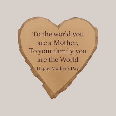 Personalised laser engraved wooden heart plaque with custom message, unique Mother's Day gift made to order by Pbwcreations