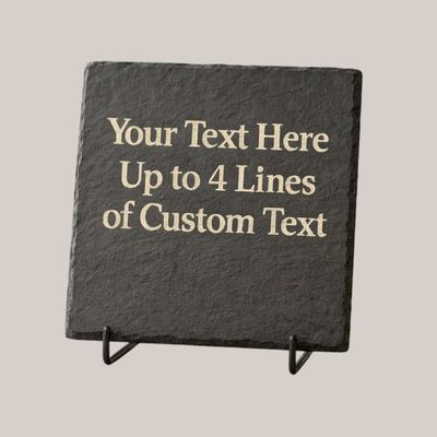 Personalised Engraved Slate Coaster – Custom Photo and Text Gift Personalised slate coaster featuring custom photo engraving with detailed high‑contrast finish.