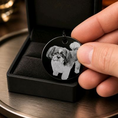 Personalised Engraved Dog Tag – Custom Pet Tag with Any Dog Design just send your image