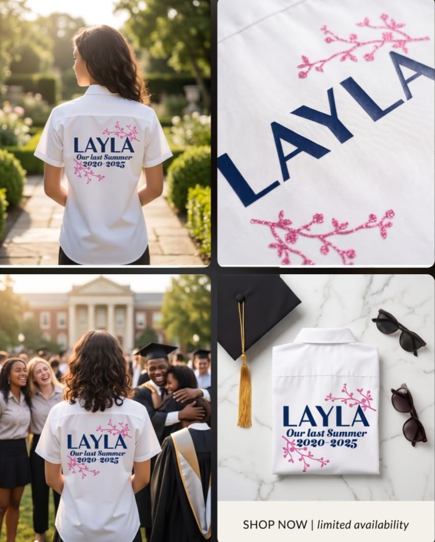 Personalised School Leavers Shirts – Girls All Sizes Class of 2026 Custom Shirts