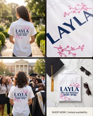 Personalised School Leavers Shirts – Girls All Sizes Class of 2026 Custom Shirts