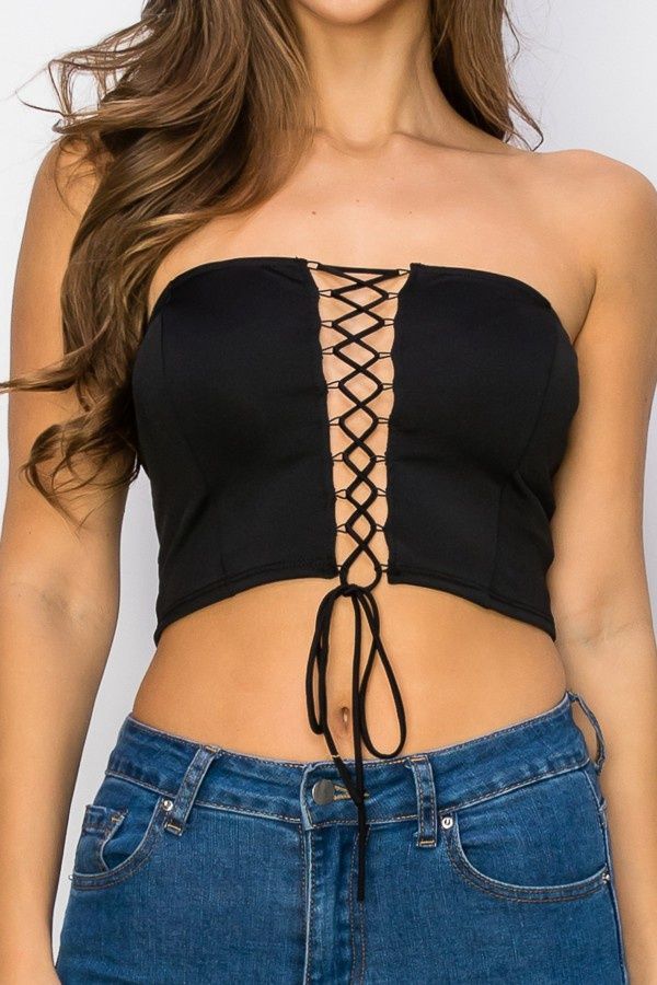 Lace Up Tube Top 36730