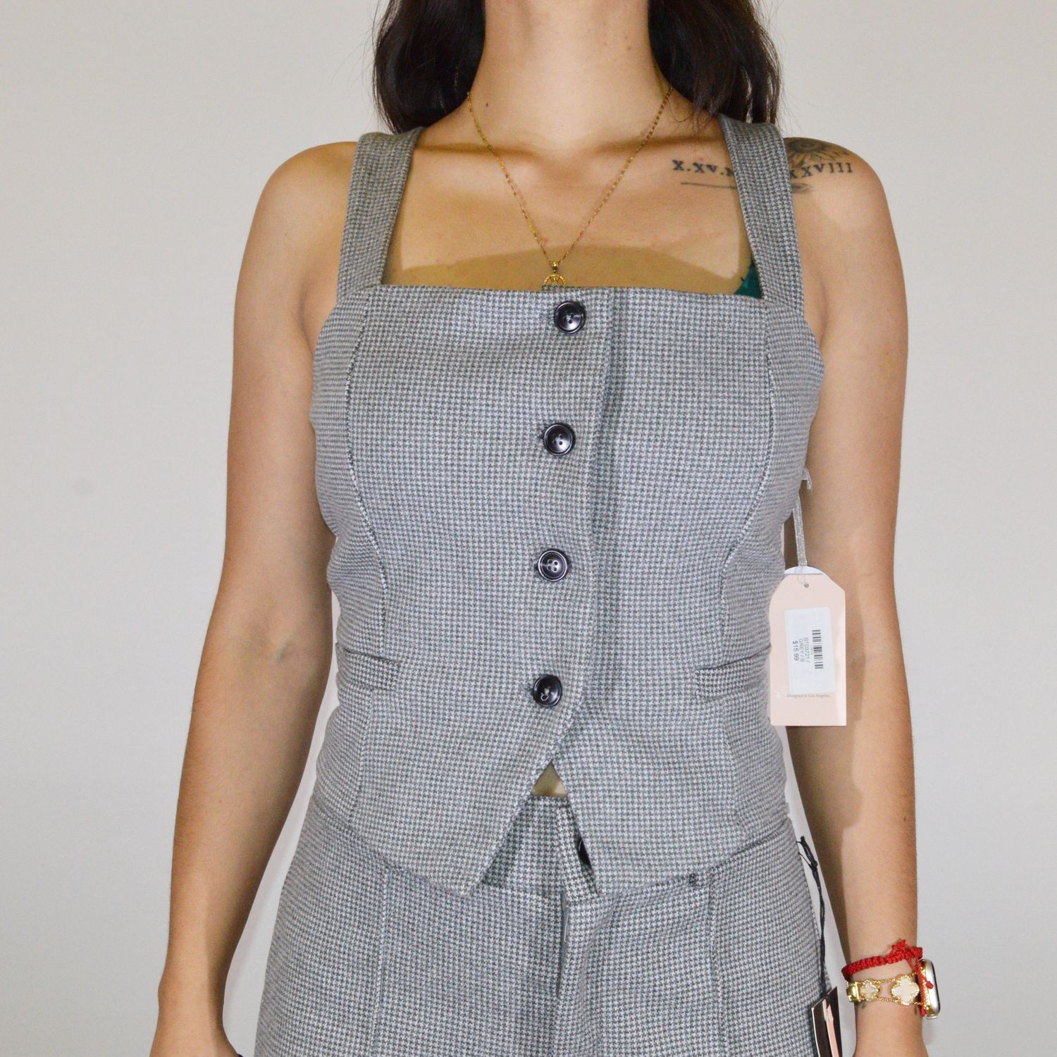 Button Front Structured Vest Top BT03721