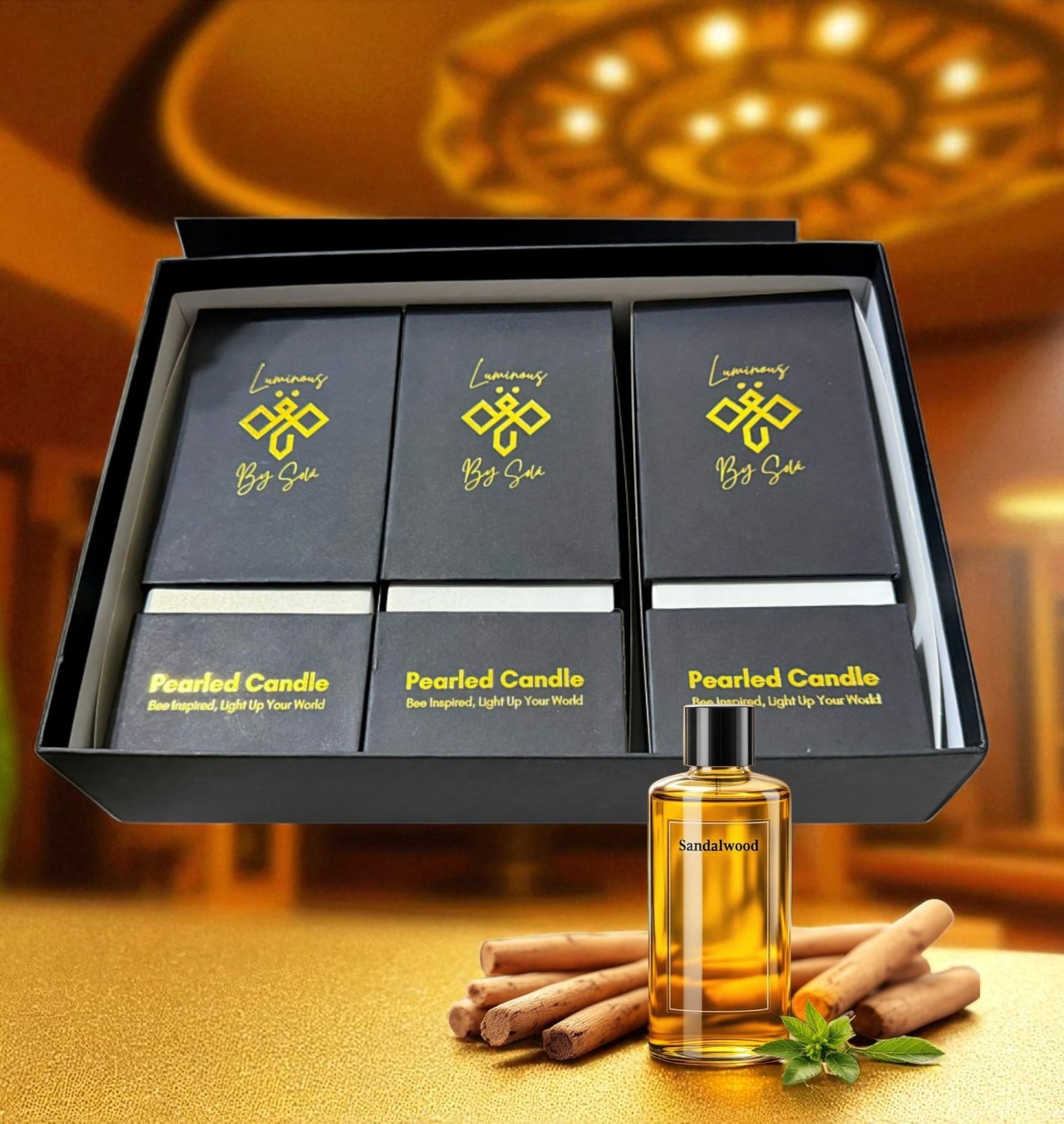 Luminous Wax Pearls - Signature Box (Set of 3 White Scented) Sandalwood