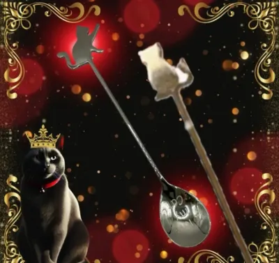 Energetischer Katzen-Löffel mit Gravur Energetischer Katzen-Löffel mit Gravur "I love my cat"