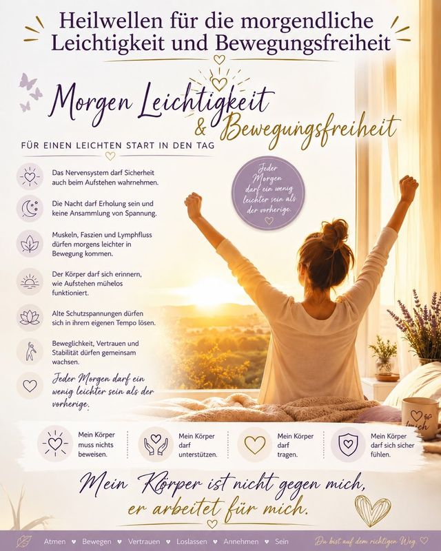 Heilwellen der Seherin für morgendliche Leichtigkeit & Bewegungsfreiheit Heilwellen der Seherin für morgendliche Leichtigkeit & Bewegungsfreiheit