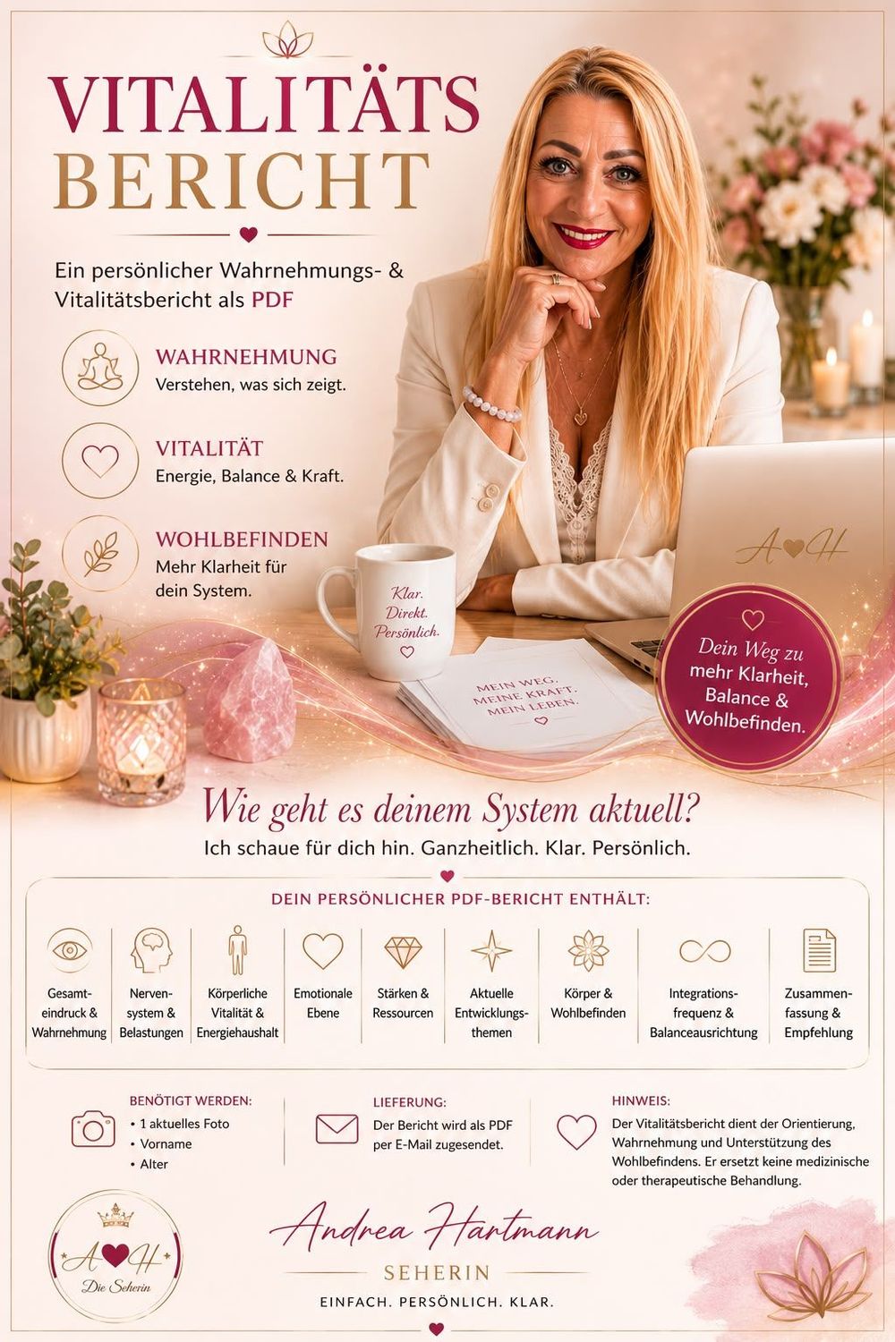 Dein persönlicher Wahrnehmungs- & Vitalitätsbericht und ausgleichende Frequenz Dein persönlicher Wahrnehmungs- & Vitalitätsbericht und ausgleichende Frequenz