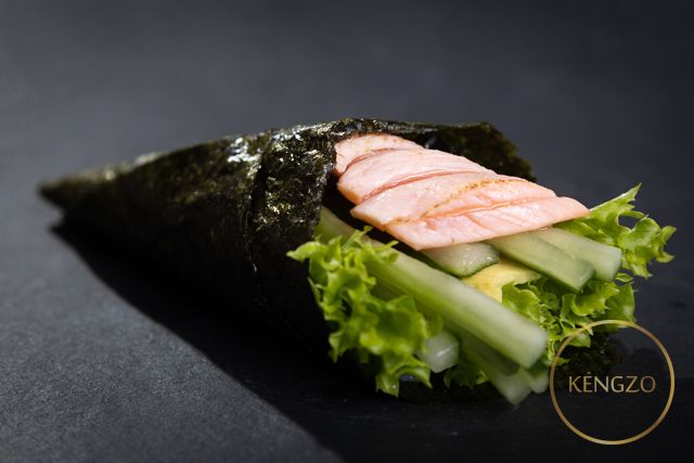 124. Grilled Sake Temaki